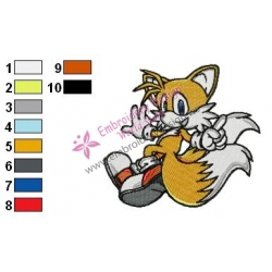 Miles Tails Sonic Embroidery Design 01